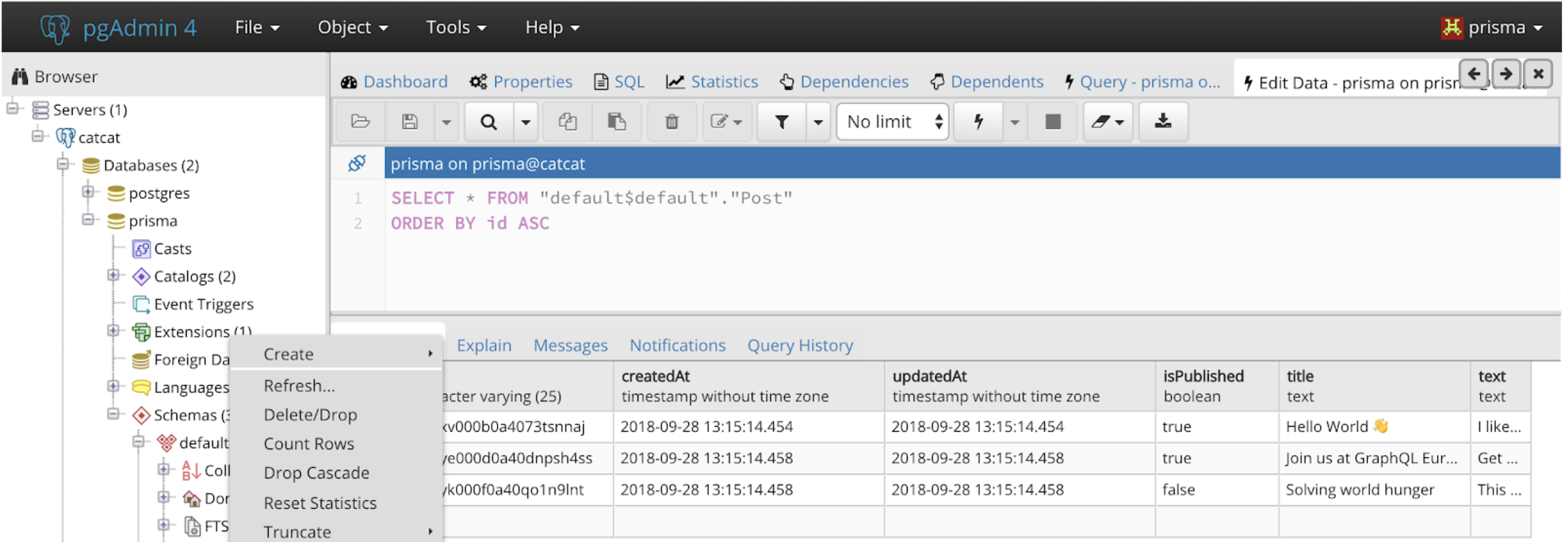 SQL IDE to explore data