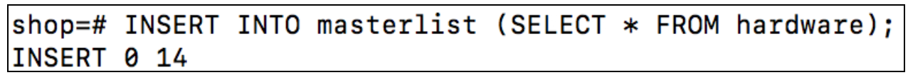 Inserting using a subquery to copy a table